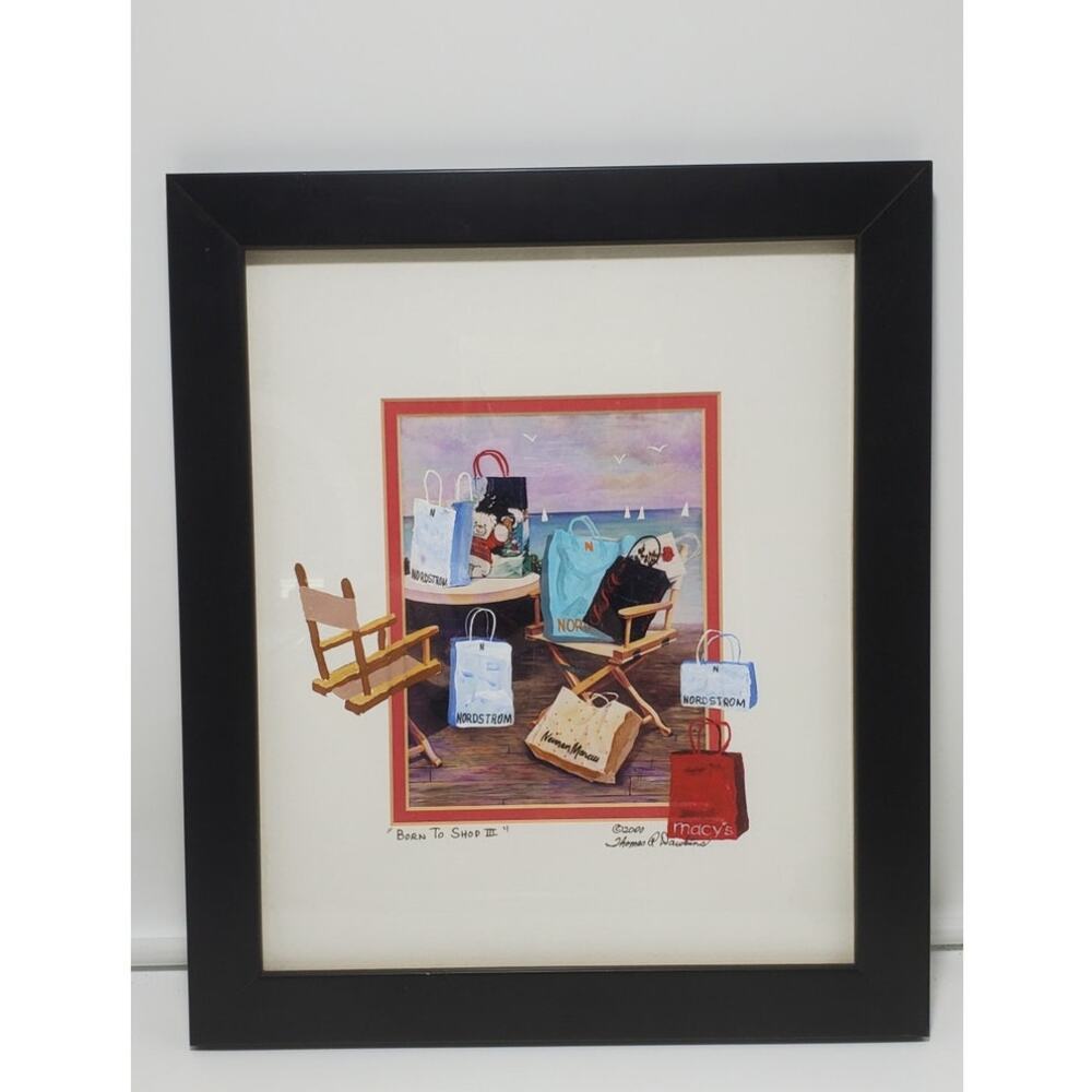 Thomas R. Dawkins Oil Painting "Born To Shop III"  Certification Inc. Vtg 2000